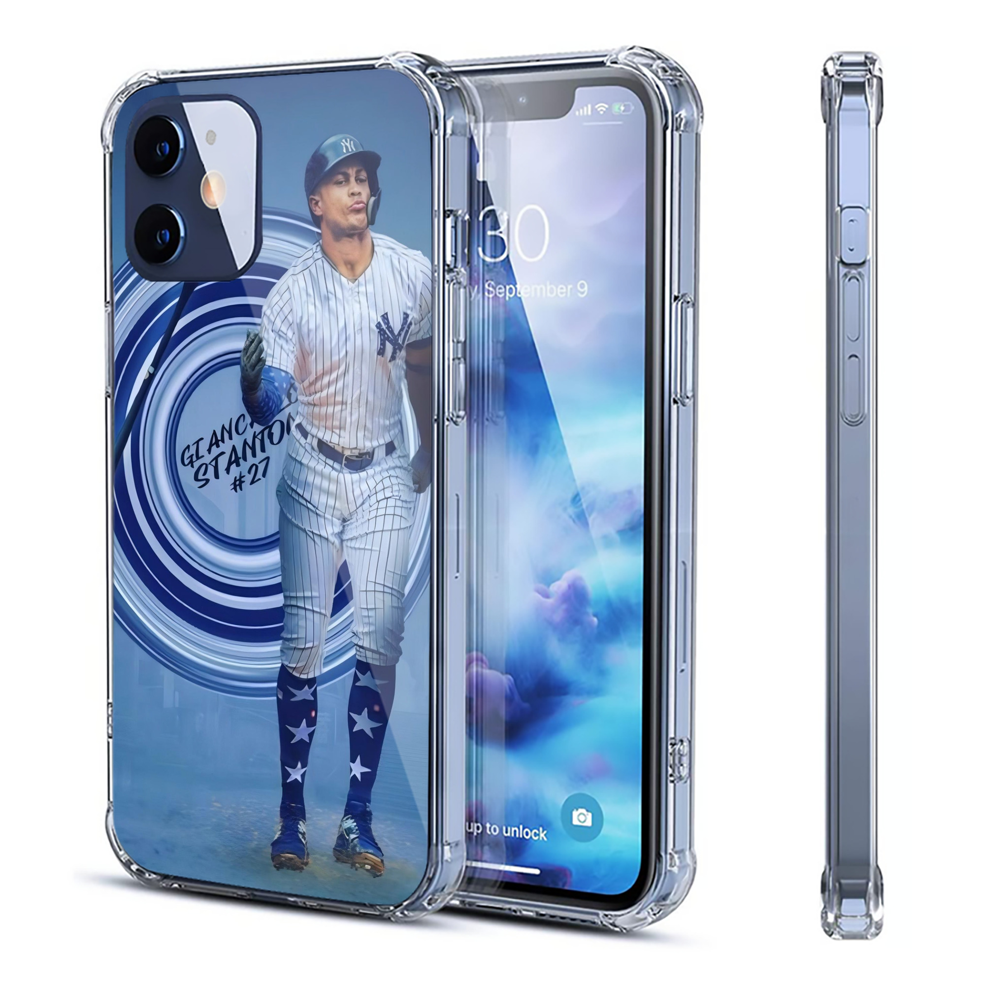 Giancarlo Stanton 16 Clear IPhone 12 Case – Soft TPU With UV Print – Enhanced Drop Protection, Precise Fit, Anti-Fingerprint, Customizable Design, Scratch-Resistant, Yellow-Resistant